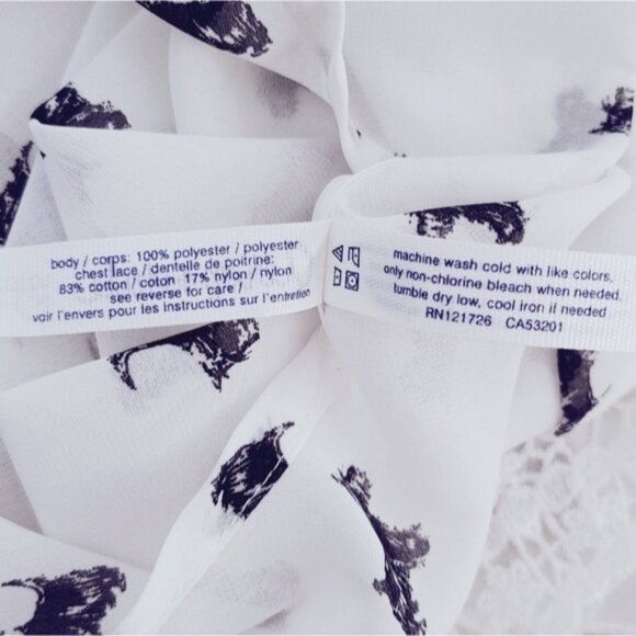 White/Black Prairie Boho Emroidered Sheer Sleeveless Dog Print Blouse - Picture 7 of 9